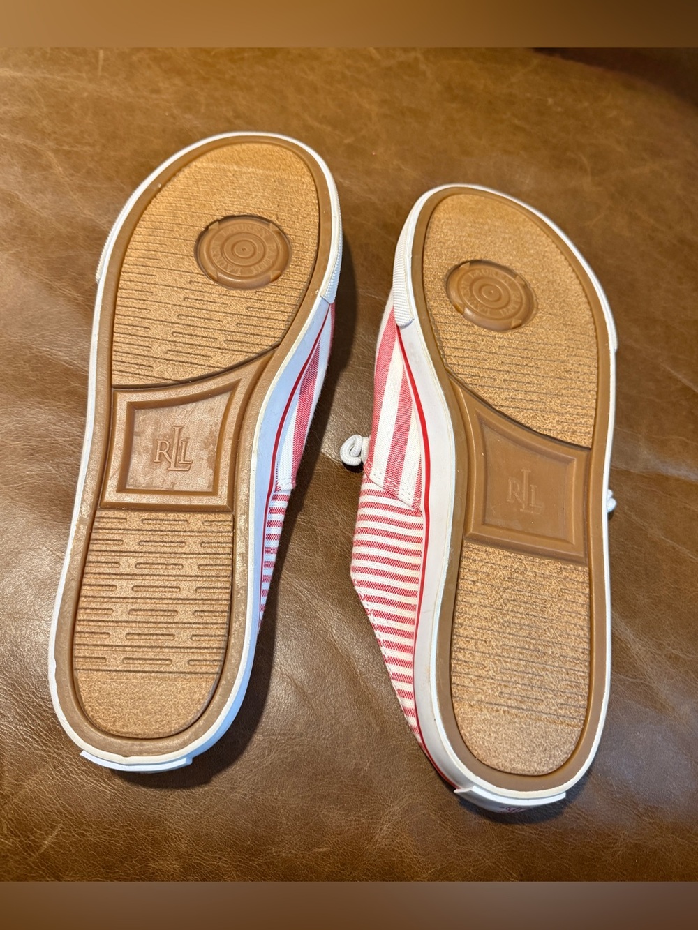 Women's Ralph Lauren Jaida Red & White Slip-on Shoes 8.5 (B) - Picture 3 of 8